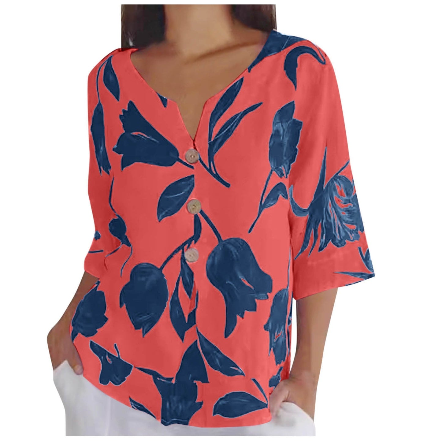 Talia™ Floral Button Top