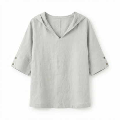 Valerie™  Women's V-Neck Casual Linen Shirt