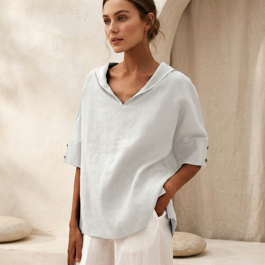 Valerie™  Women's V-Neck Casual Linen Shirt