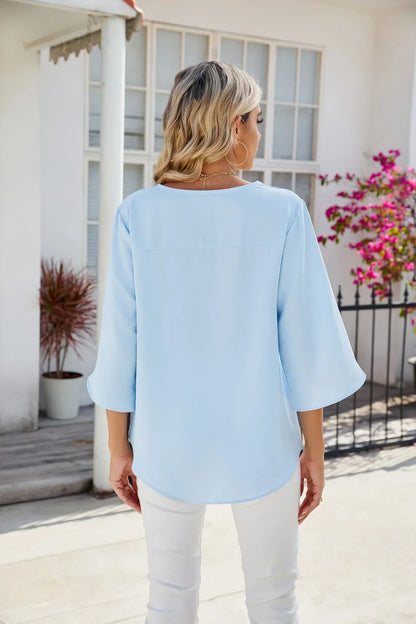 Jadzia™  Relaxed V-neck Blouse