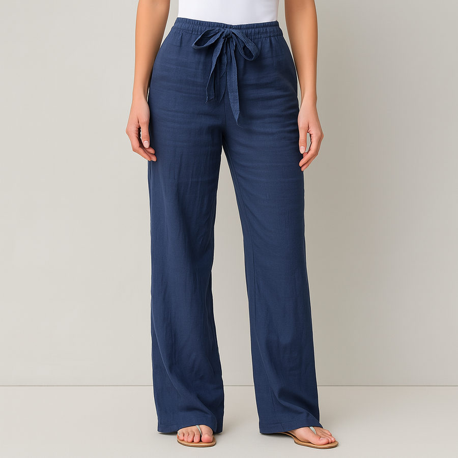 Sienna™ Elegant Tie Waist Linen Pants