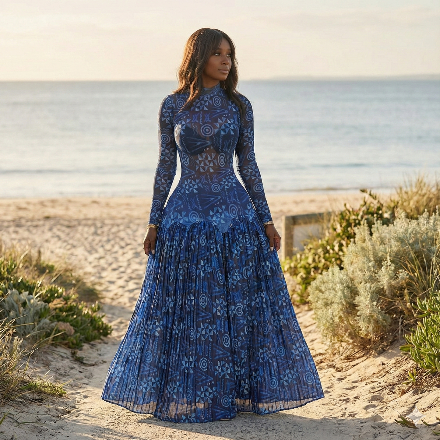 The Azure Wave Maxi Dress