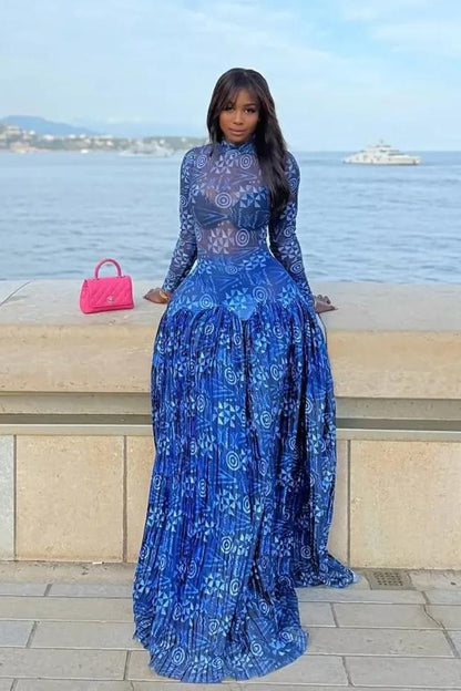 The Azure Wave Maxi Dress