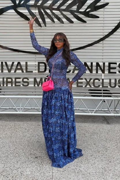 The Azure Wave Maxi Dress