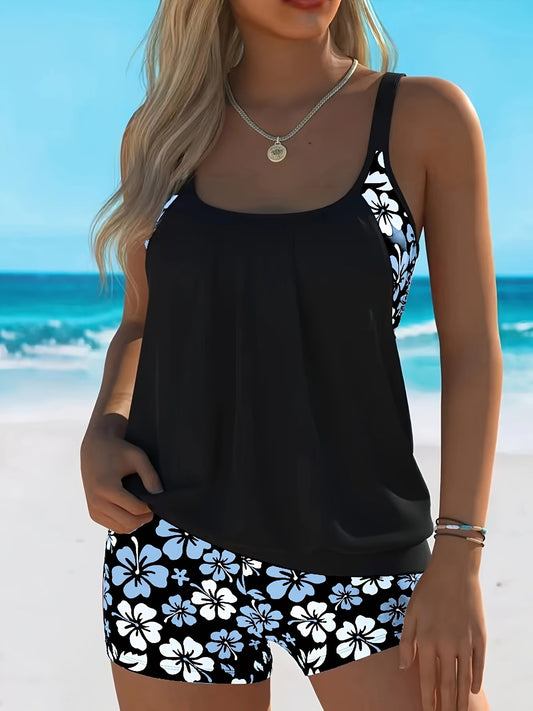 The Coastal Blossom Tankini Set