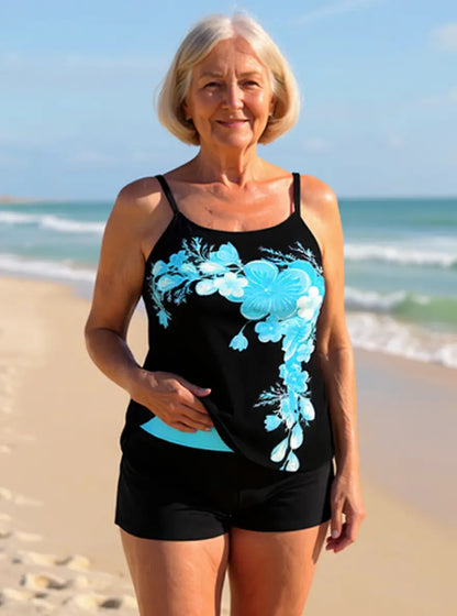 The Ocean Blossom Halter Tankini Set