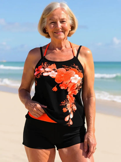 The Ocean Blossom Halter Tankini Set