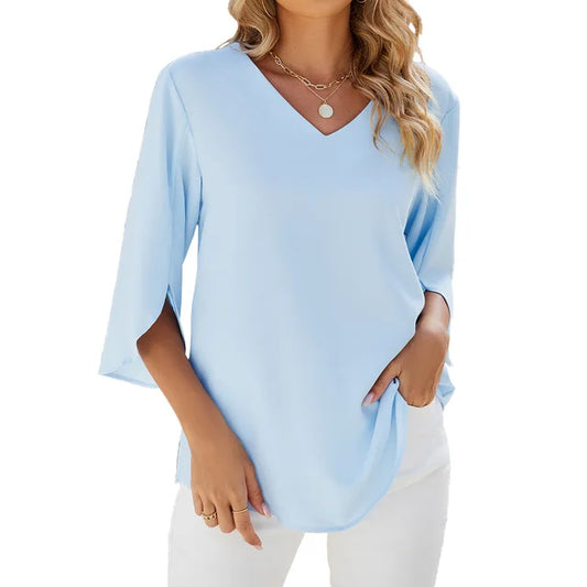 Jadzia™  Relaxed V-neck Blouse