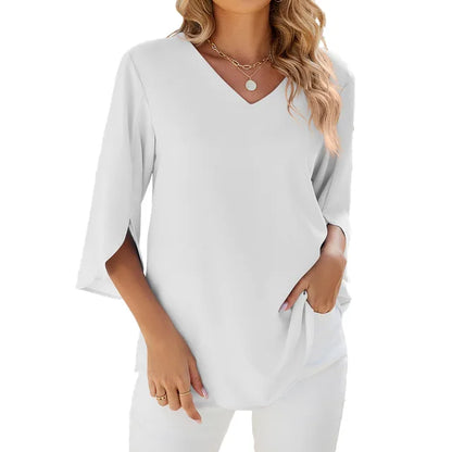 Jadzia™  Relaxed V-neck Blouse