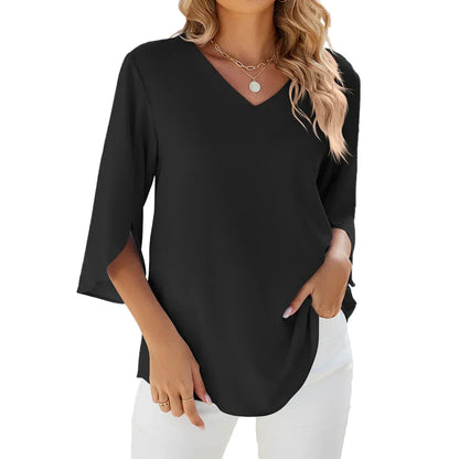 Jadzia™  Relaxed V-neck Blouse