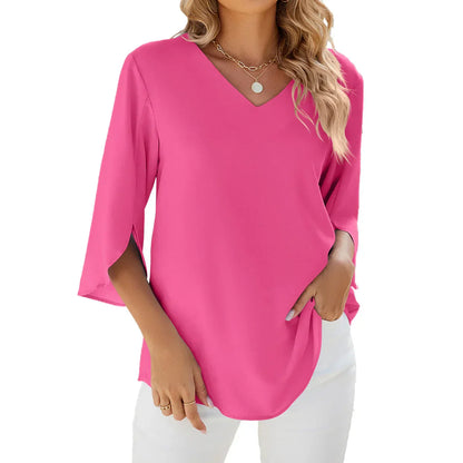 Jadzia™  Relaxed V-neck Blouse